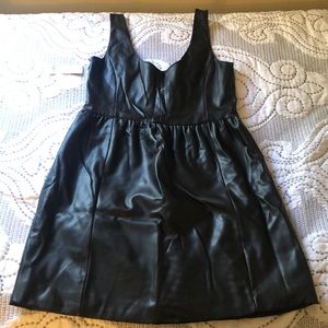 Black Faux Leather Mini Dress